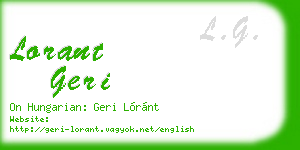 lorant geri business card