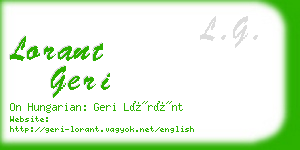 lorant geri business card